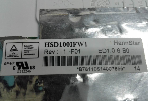 Original HSD100IFW1-F01 HannStar Screen Panel 10.1" 1024*600 HSD100IFW1-F01 LCD Display